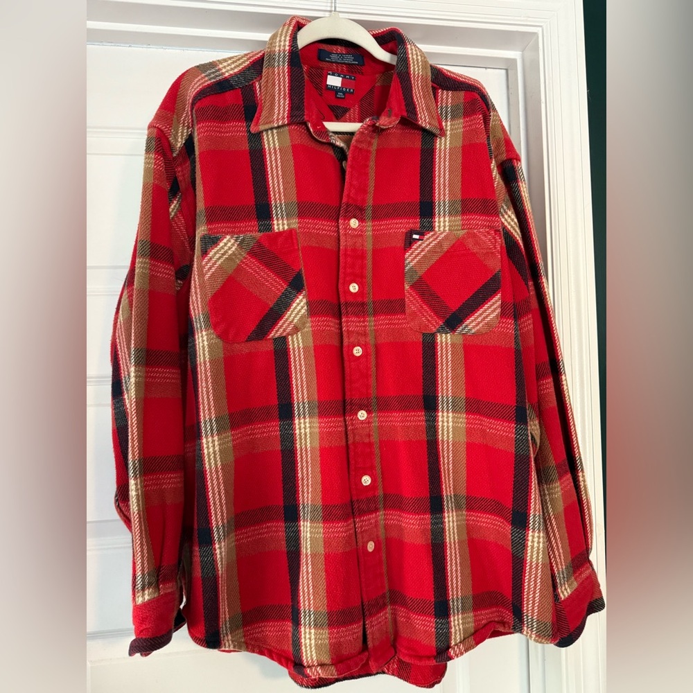 Vintage Tommy Hilfiger Red Plaid Flannel Shacket